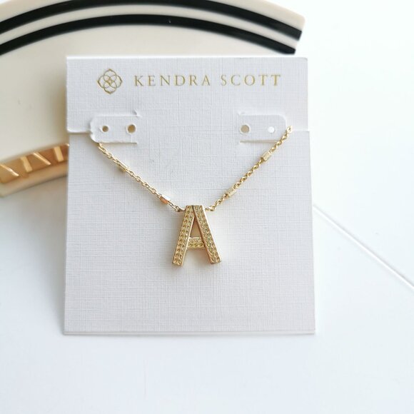 Kendra Scott Letter A Gold Pendant Necklace - Picture 1 of 4